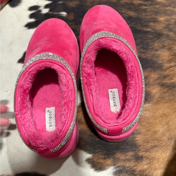 Pink Rhinestone Platform Mules - Picture 2 of 4